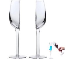 carmdering - Wijnglas - Rode Wijn Glas - Uniek Glas - Set van 2, 140 ml, 22,5×7 cm - Halfrond ontwerp van de voorkant - Gemaakt van kwaliteitsglas - Stevig, duurzaam, makkelijk schoon te maken - Perfect cadeau voor wijnliefhebbers