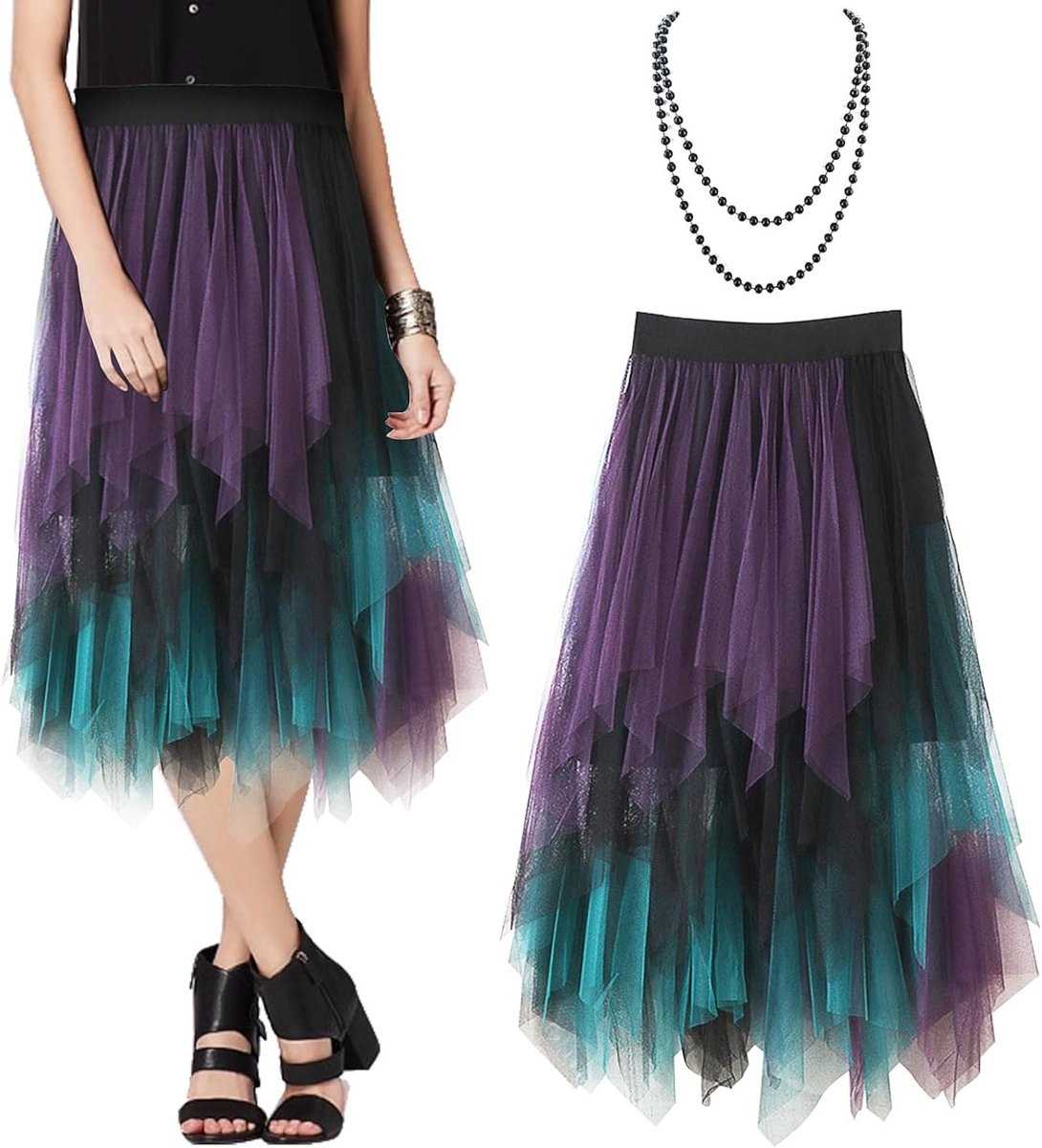 Elegante Tulle Rok voor Dames, Hoge Taille Midi met Plissé, Ideaal voor Feestjes, Prom en Dagelijks Gebruik