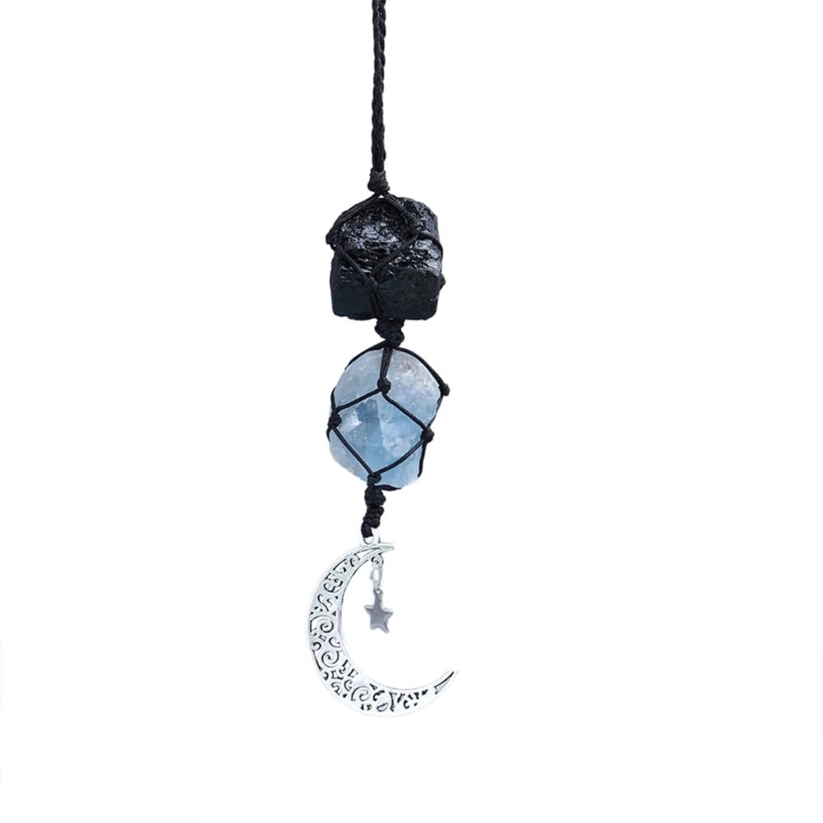 Dailygoody - Autospiegel Ornamenten - Kristal Hanger - Unieke Decoratie - Zwart/blauw - Hangende Accessoires - Voor Auto Achteruitkijkspiegel