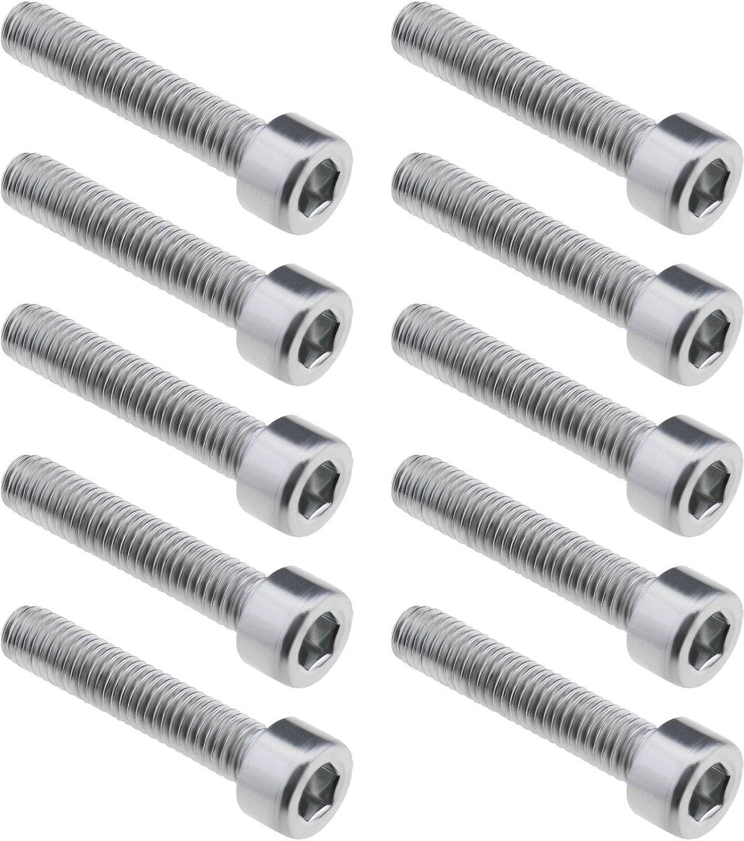SnelShoppen - 10 Stuks M5x25mm Torx Schroeven voor Snijmachines, Universele Draad, Roestvrij en Duurzaam, Geschikt voor Diverse Toepassingen, Zilver