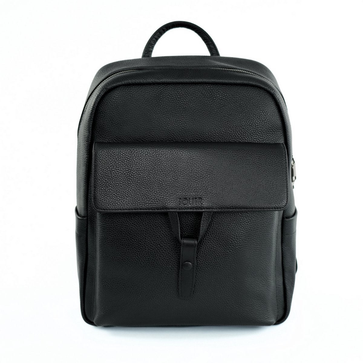Solier FV05 Sanna - Leren rugzak - Voor laptop 13 inch - Echt leer - Zwart