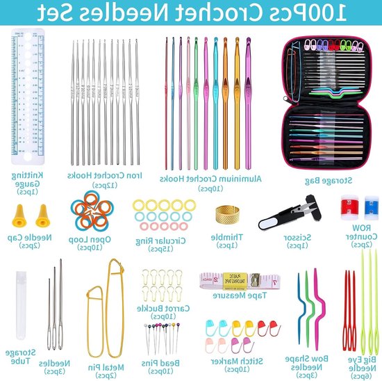 Complete haaknaaldset voor haken, breien en creatieve projecten - Perfect voor beginners en gevorderden — afbeelding 5