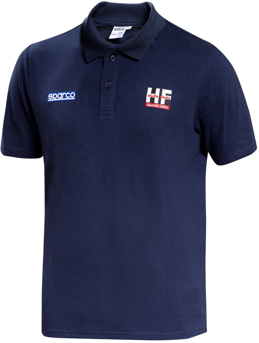 Sparco Lancia Squadra Corse Lunetta Poloshirt - Wit/Marineblauw