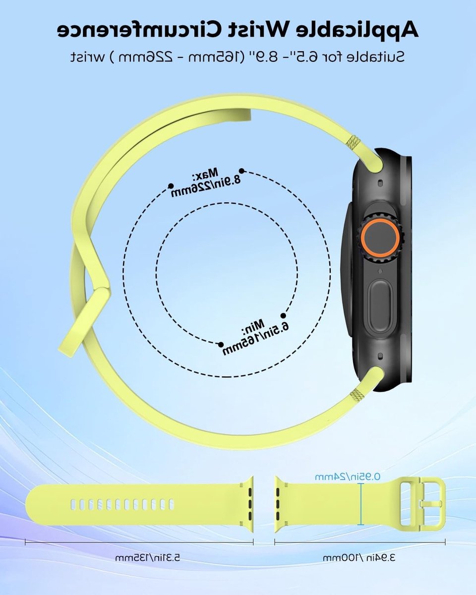 Sportieve Vervangband voor Apple Watch Ultra en Series - Zacht Silicoon, Geschikt voor Diverse Maten en Geschlechter