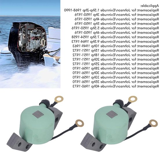 Vervangende Spoelset voor Johnson Evinrude Motoren 1951-1972, Geschikt voor Groene Rondjes, #711, Onderdeel voor Bootmotoren van Merkloos — afbeelding 2