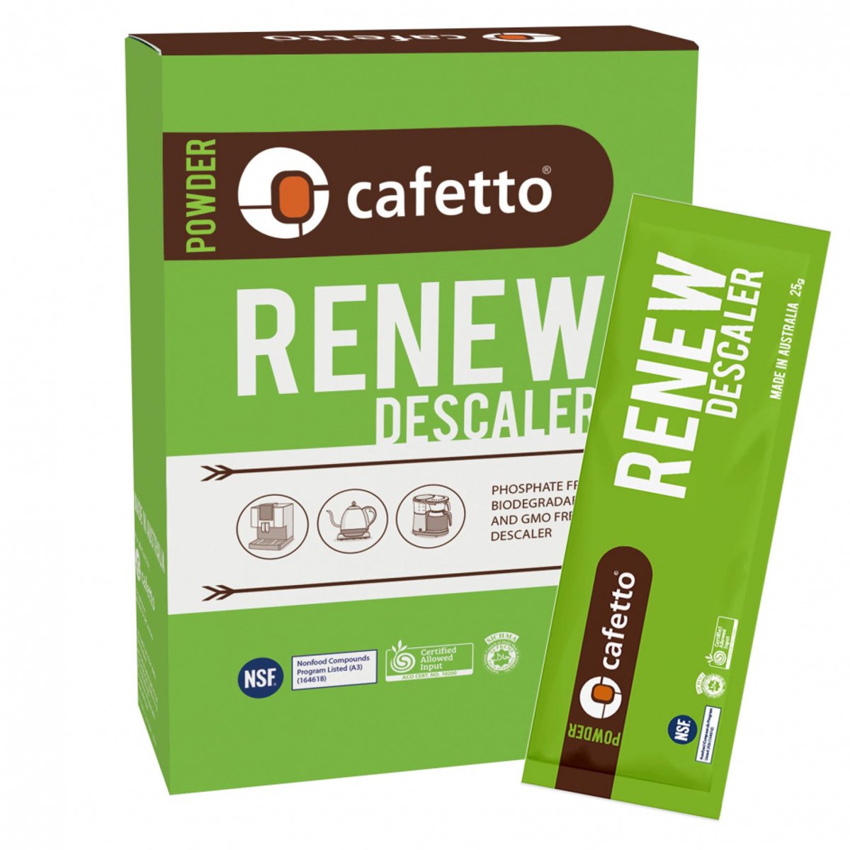 Cafetto Renew - Ontkalker - 6 x 25g - Ontkalkingspoeder