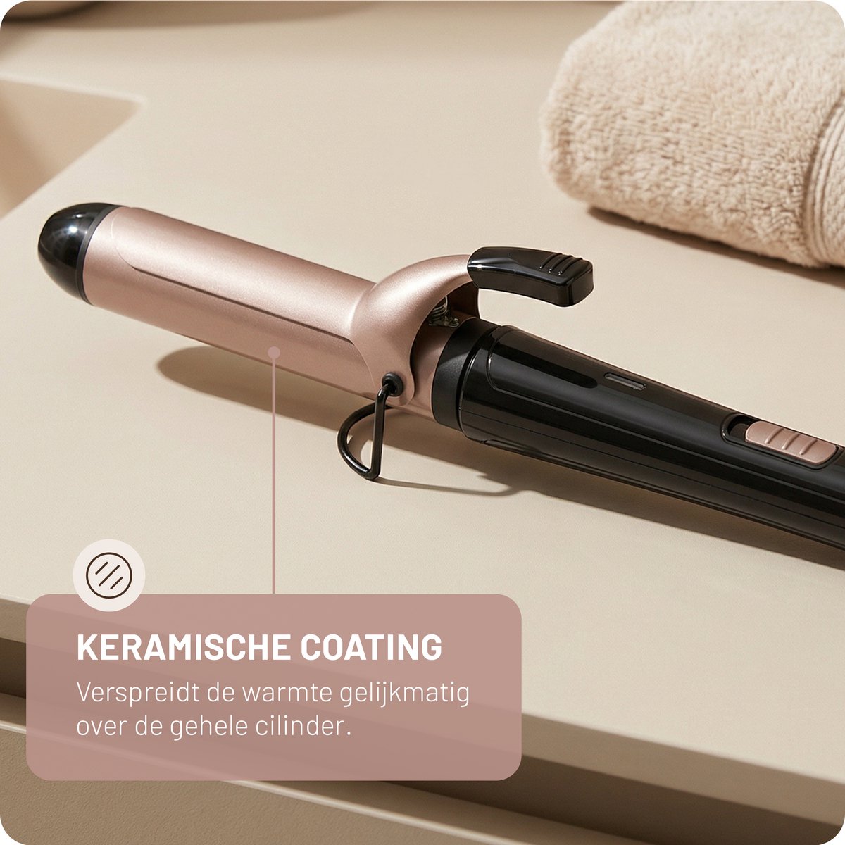 Carmen CCT3220B - Krultang met klem - Haarkruller - Diameter 32 mm - 2 warmtestanden - Keramische coating thumbnail 3