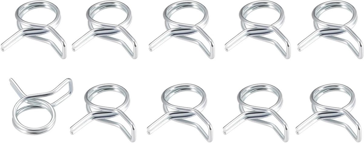 Veilige en Duurzame Slangklemmen voor Tuinslangen - 10 Stuks Dubbele Draad Stalen Clips voor 13mm tot 14.5mm Slangen