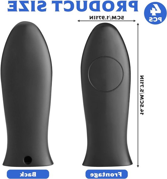 Set van 4 Hittebestendige Silicone Handgrepen voor Pannen, Bescherming voor Gietijzeren Koekenpannen en Kookgerei, Ideaal voor Veilig Koken en Grillen — afbeelding 5