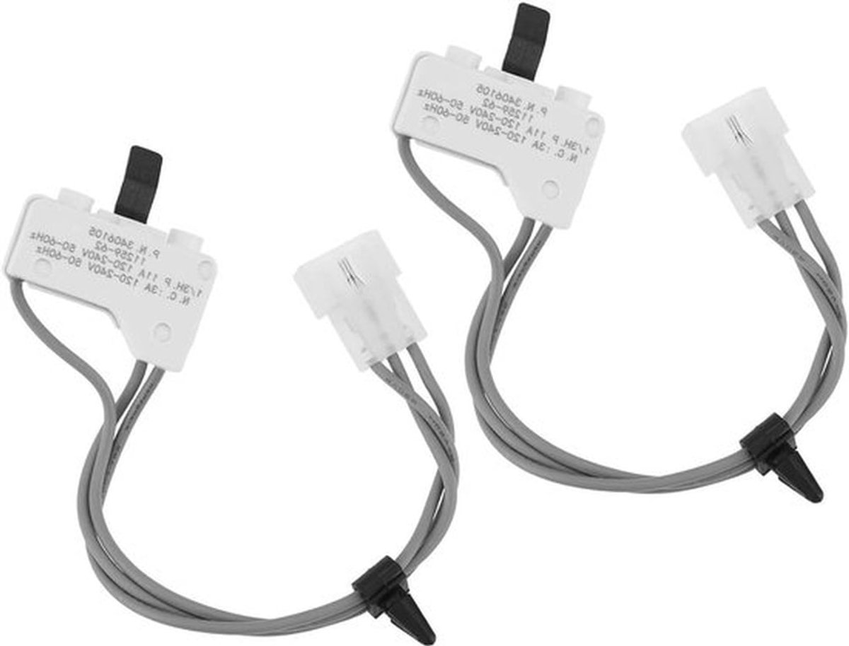 Droger Deur Schakelaar - Vervanging - 3Pin - 3406105 - Compatibel - WP3406105 - 2 Stks
