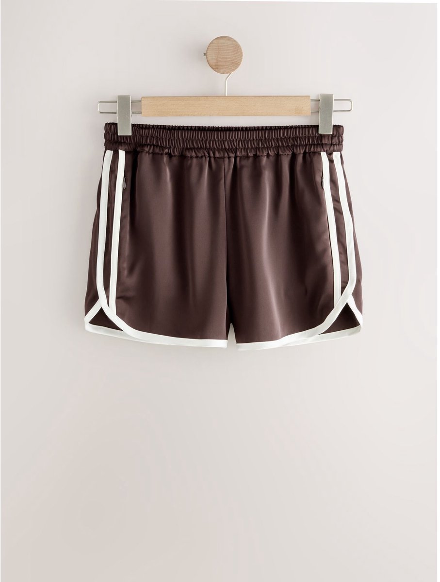 Next - Dames - Satijnen hardloopshort - Bruin
