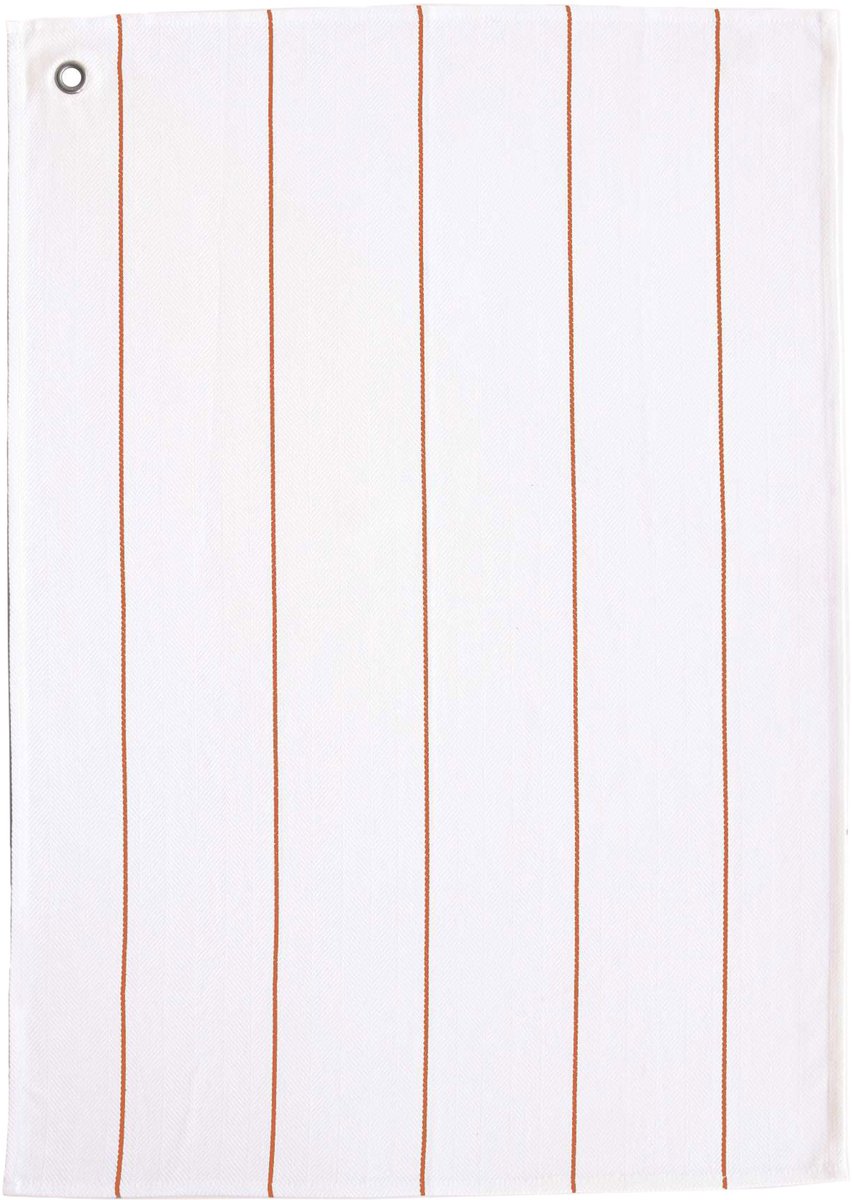 ASA Selection textiel theedoek smalle strepen, katoen, wit / terra, B 50 cm, 73213065