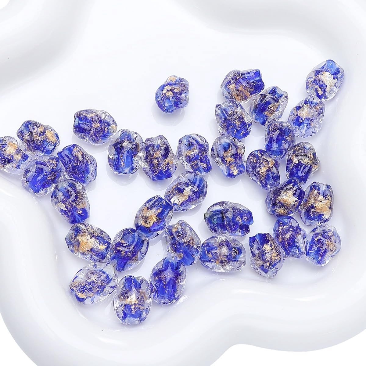 Dailygoody - Kralen - Transparant - Voor sieraden maken - Koningsblauw - Knutselen - 10 stuks - 10x14 mm