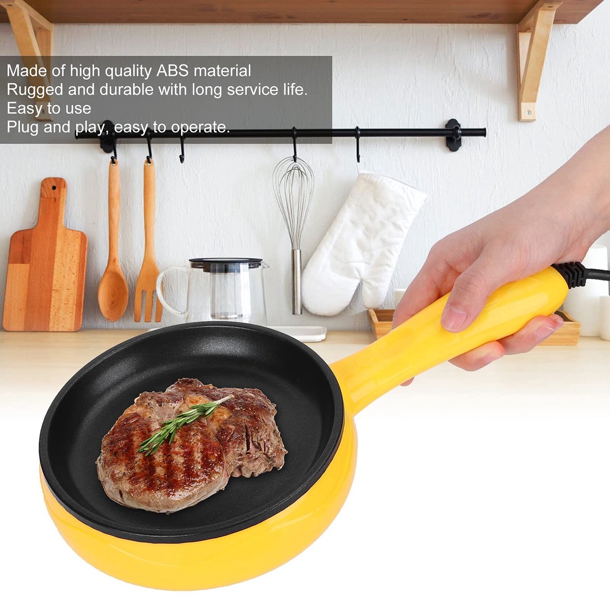 Dailygoody - Elektrische eierkoekenpan - Lichtgewicht mini - Antiaanbaklaag - 300 W - Multifunctionele koekenpan - Geschikt voor thuiskeuken - Inclusi