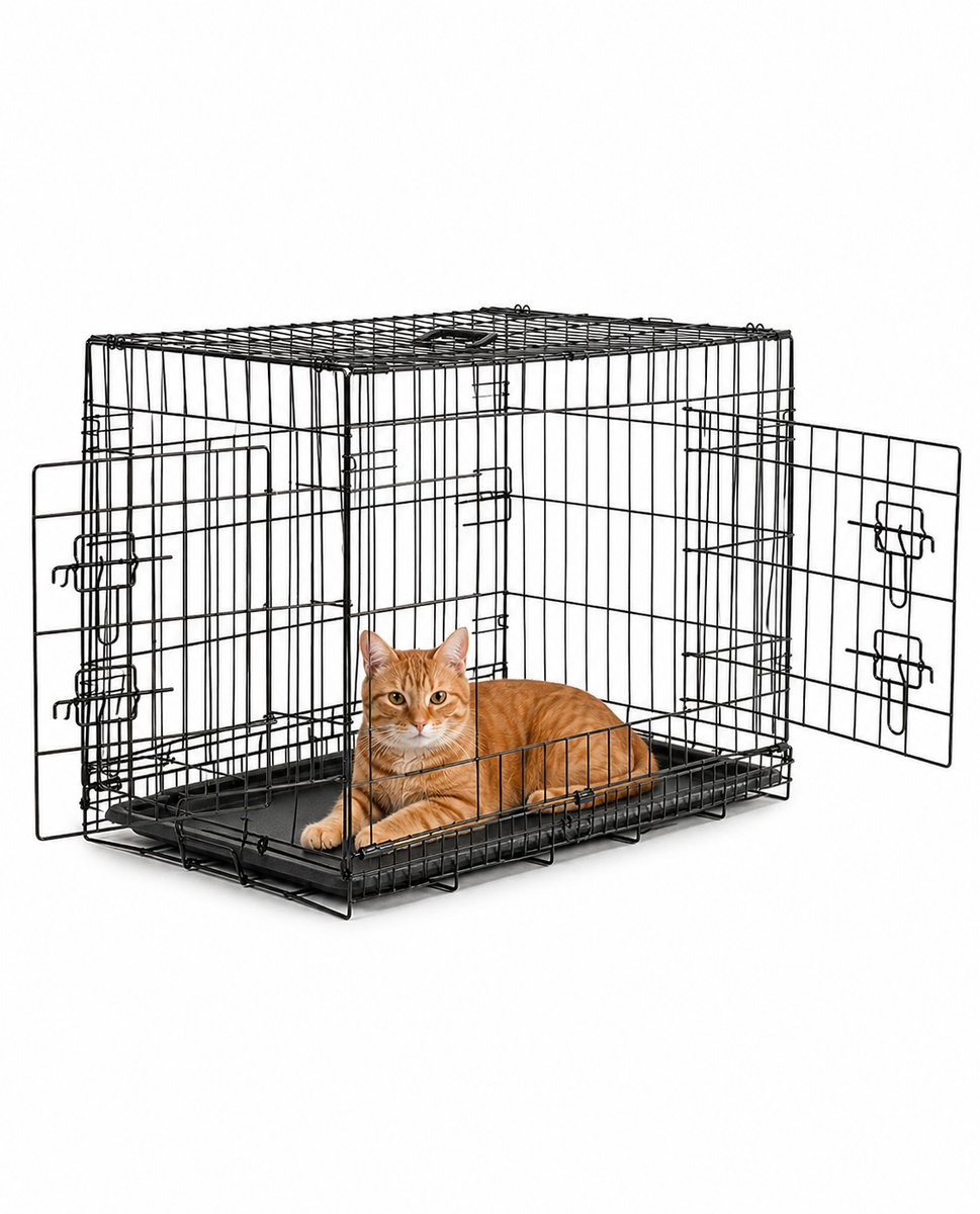 lionto Katten transportkooi, met scheidingswand & slot 92x58x64 cm