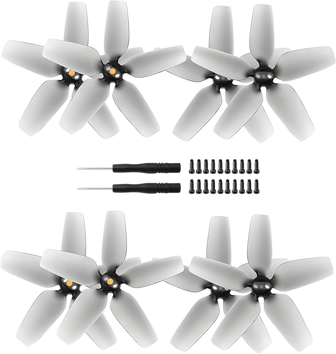 8 Stuks Drone Propellers met 20 Schroeven en 2 Schroevendraaiers, Vervangingsaccessoires voor Avata Drones, Stille en Duurzame 2925S Propellers