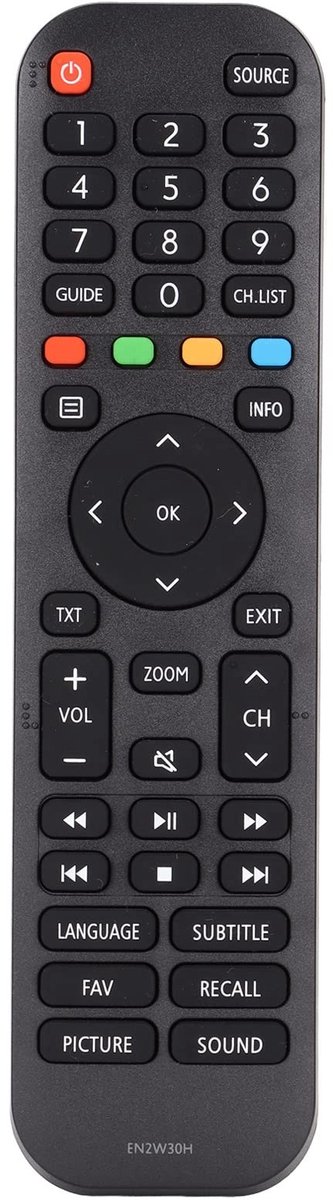 ONF3 - Vervangende Afstandsbediening - Ideale vervanger voor Hisense TV - Compact formaat - Geschikt voor 40A5100F EN2W30H - Gebruiksgemak - ABS...