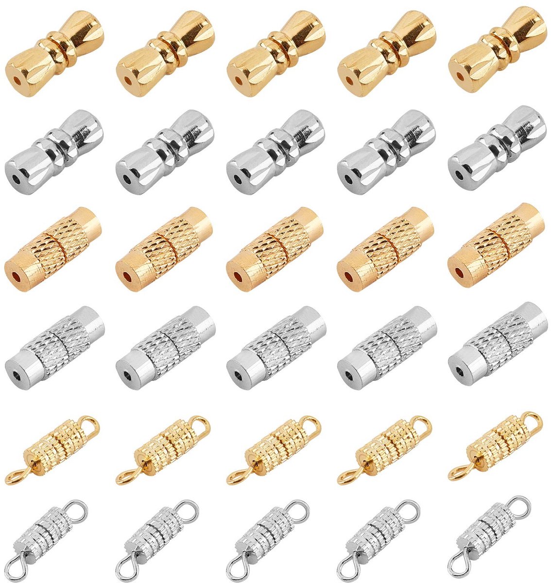 Dailygoody - Loopschroefsluitingen - Sieraden maken - Messing - Gouden en Platina - Creatieve verbindingen - Geschikt voor kettingen - 120 sets