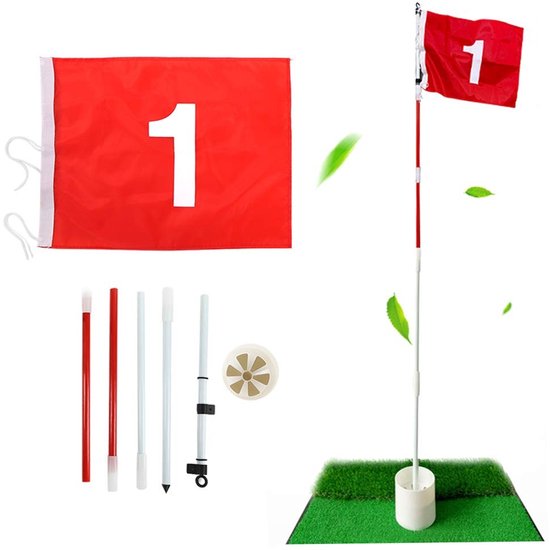Dailygoods - Golfgatvlaggenset - Verwijderbare Golfputting-groene Vlaggenmast - 5 Secties - Golfpin-vlaggen - Golfaccessoires - Geschikt voor elke tui van Dailygoods — afbeelding 4