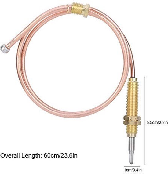 Thermokoppel - Vervangingsprobe - 600mm - Gasbrander - Hoge gevoeligheid - Geschikt voor gasfornuis en accessoires — afbeelding 3
