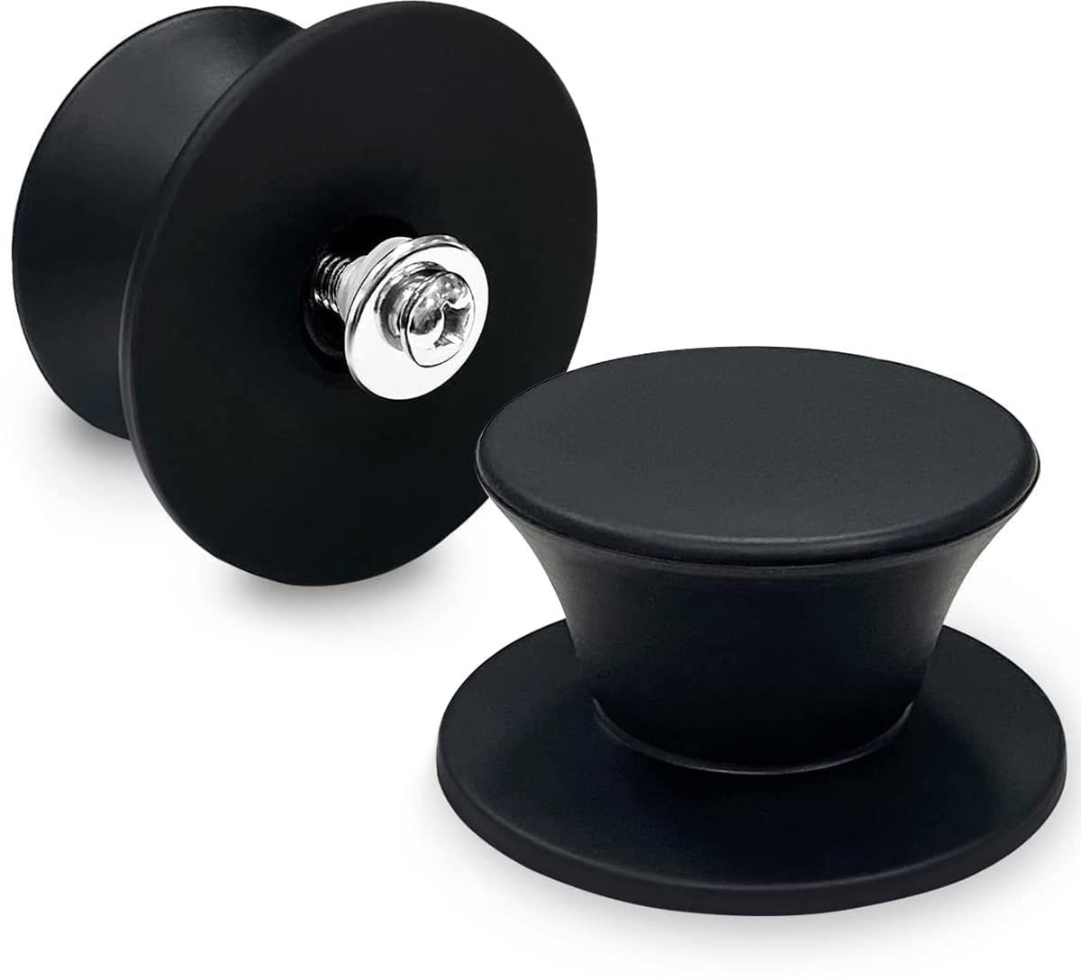 Dailygoody - Spare Handles Lid Jars - Silicone Handgrepen - Zwart - Vervangend Onderdeel - Geschikt voor Pannen en Kettles