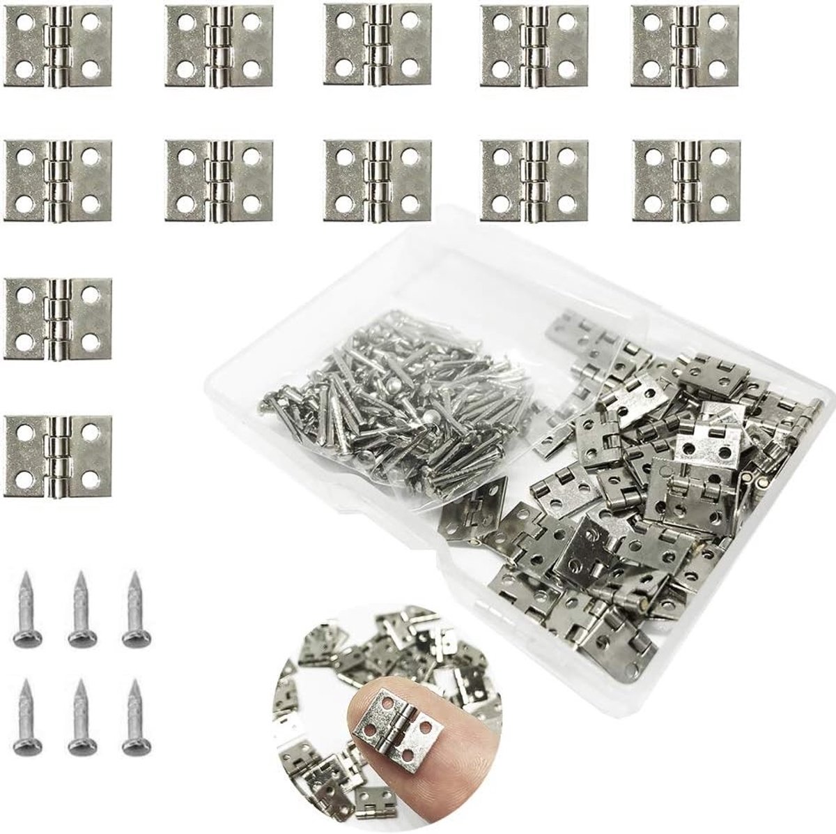 50 Stuks Mini Vouwscharnieren Vintage Brons Kleine Scharnierbanden voor Kast Reparatie en Verbindingen 10x8mm