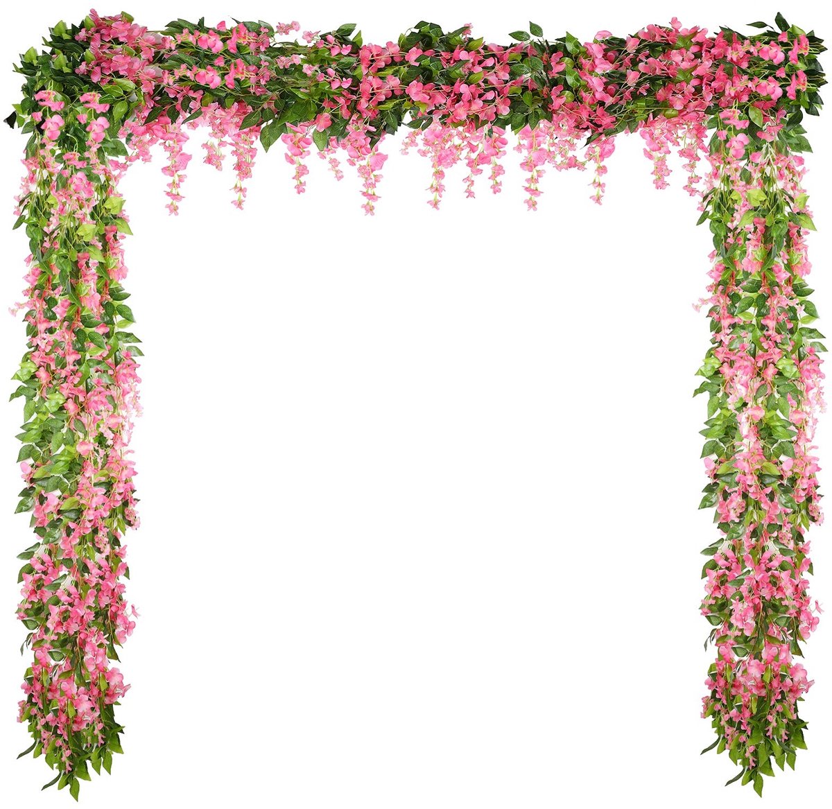 Dailygoody - Kunstmatige Blauweregen - Decoratieve Slinger - 2 Meter - Roze - Kunstbloemen - Perfect voor Feestdecoratie en Bruiloften - Voor Binnen e..