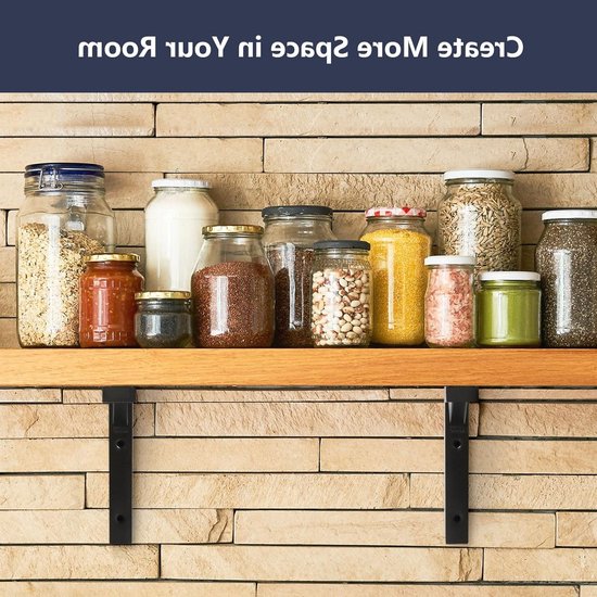 Set van 4 Zwarte Planksteunen - RVS L-vormige Wandplank Steunen met Driehoekige Versteviging, Hol Ontwerp en Inclusief Schroeven en Pluggen, 30 cm — afbeelding 4