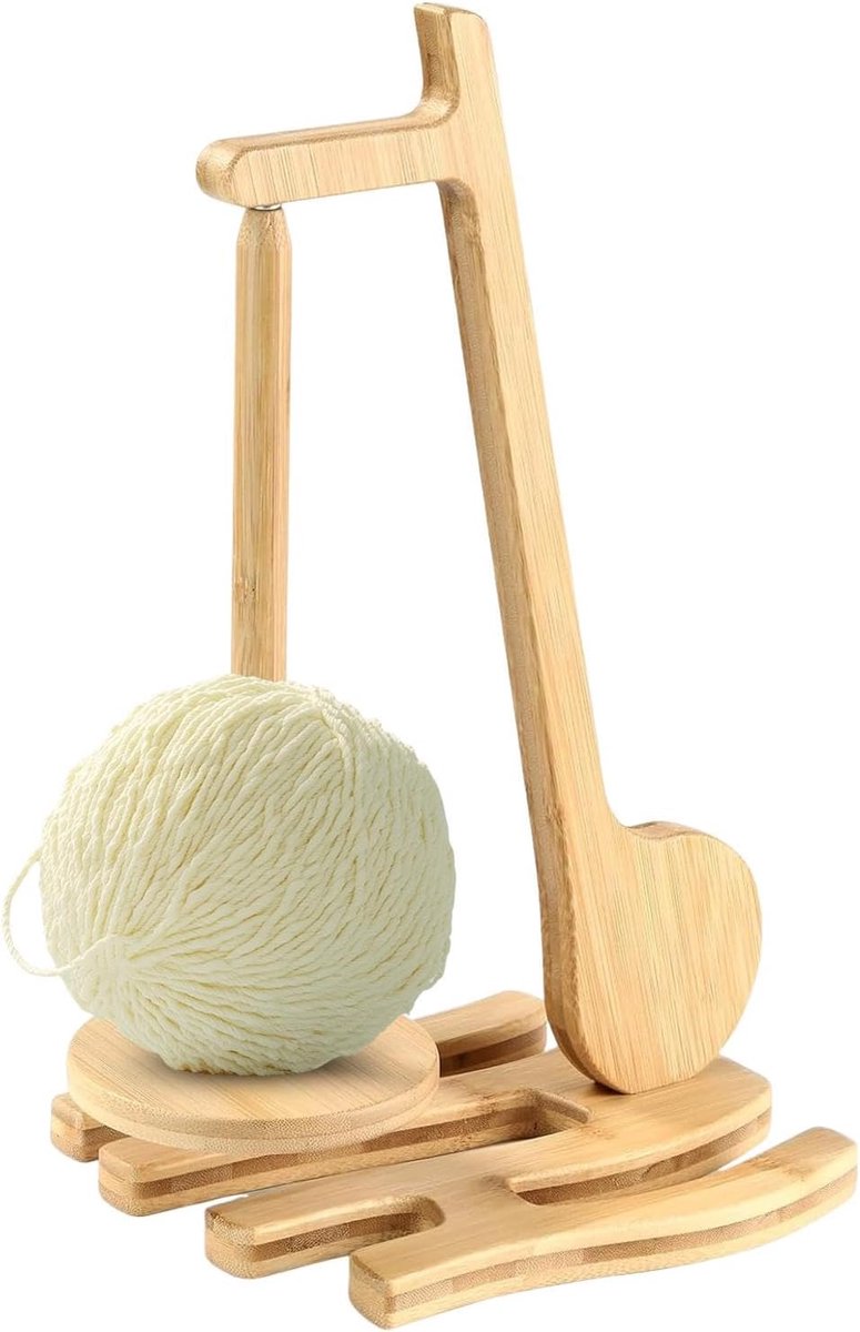 Houten draadhouder met magneet voor breidraden – praktisch accessoire voor breiliefhebbers