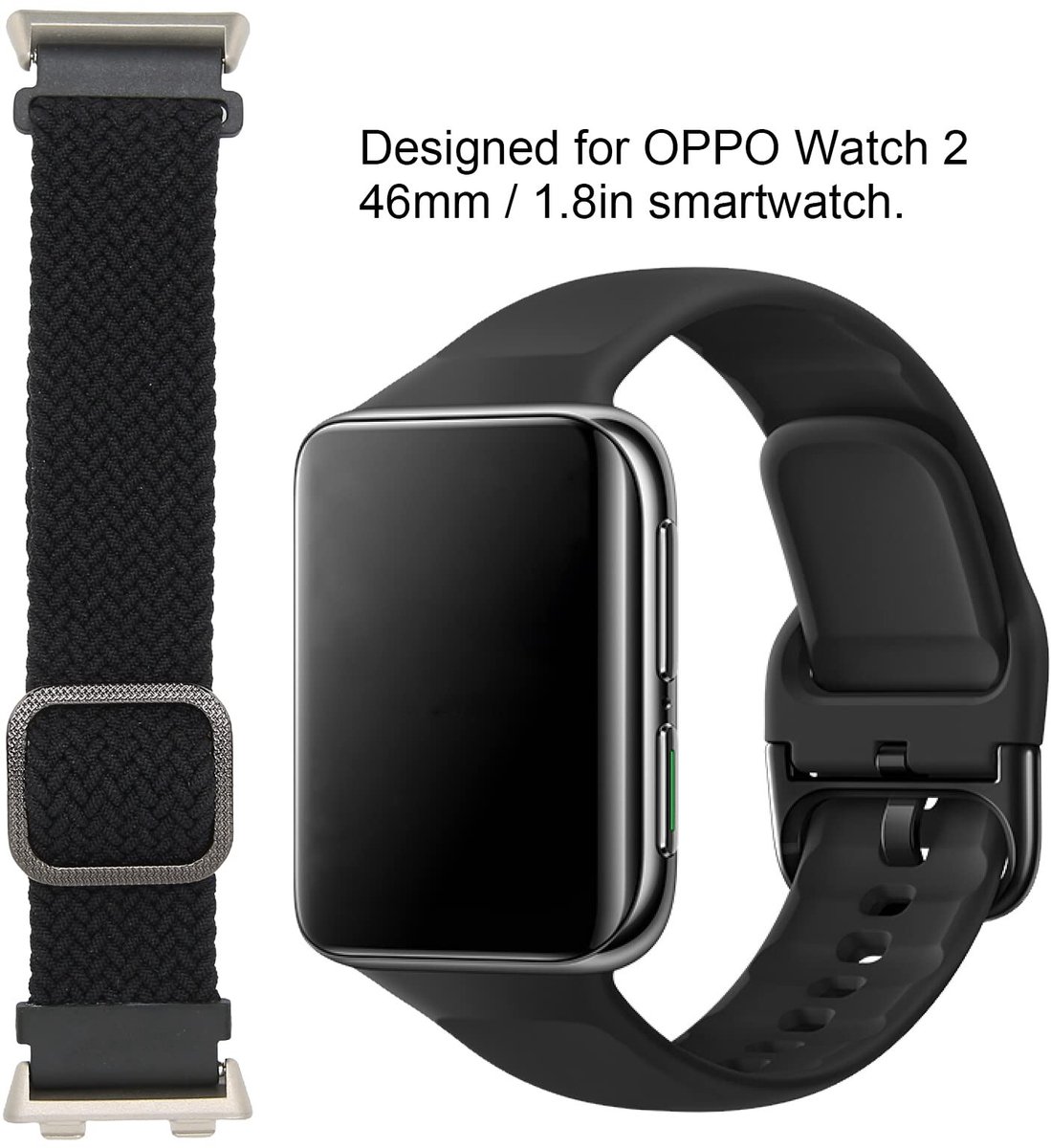 Dailygoody - Horloge Band voor 46mm Smartwatch - Verstelbare Flanel Band - Intrekbare Horlogeband - Zwart - Comfortabele en Eenvoudige Installatie - G