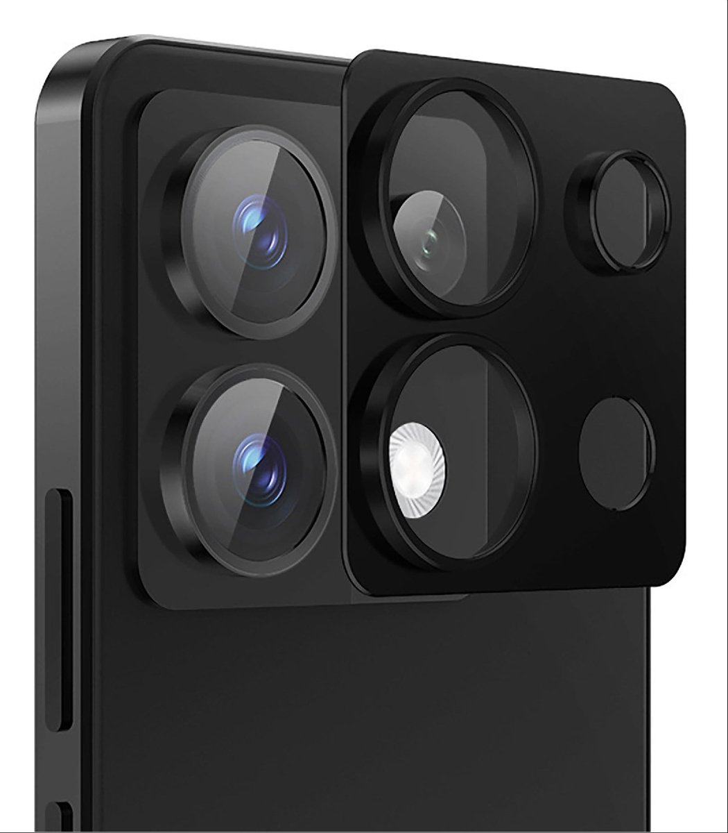 Dailygoody - Cameralensbeschermer - 360° bescherming - Zwart - Compatibel met Redmi Note 13 Pro 5G - Lensbescherming - 2 stuks