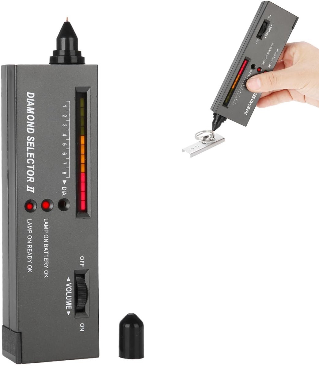 Dailygoody - Diamond Tester - Draagbare Diamant Detector - LED Audio Meting - Precisiegereedschap - Geschikt voor Beginners - Inclusief PU Koffer