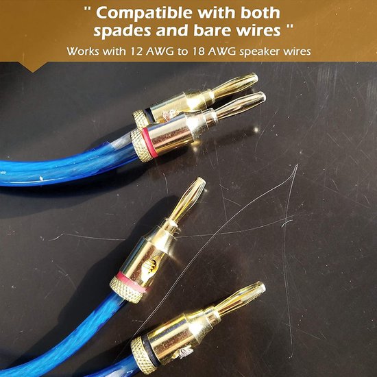 Dailygoody - Speaker Banana Plugs - 4mm - Veilig Verbinden - Home Cinema - Geluidskwaliteit - Eenvoudige Installatie - Geschikt voor luidsprekers - Mo — afbeelding 2