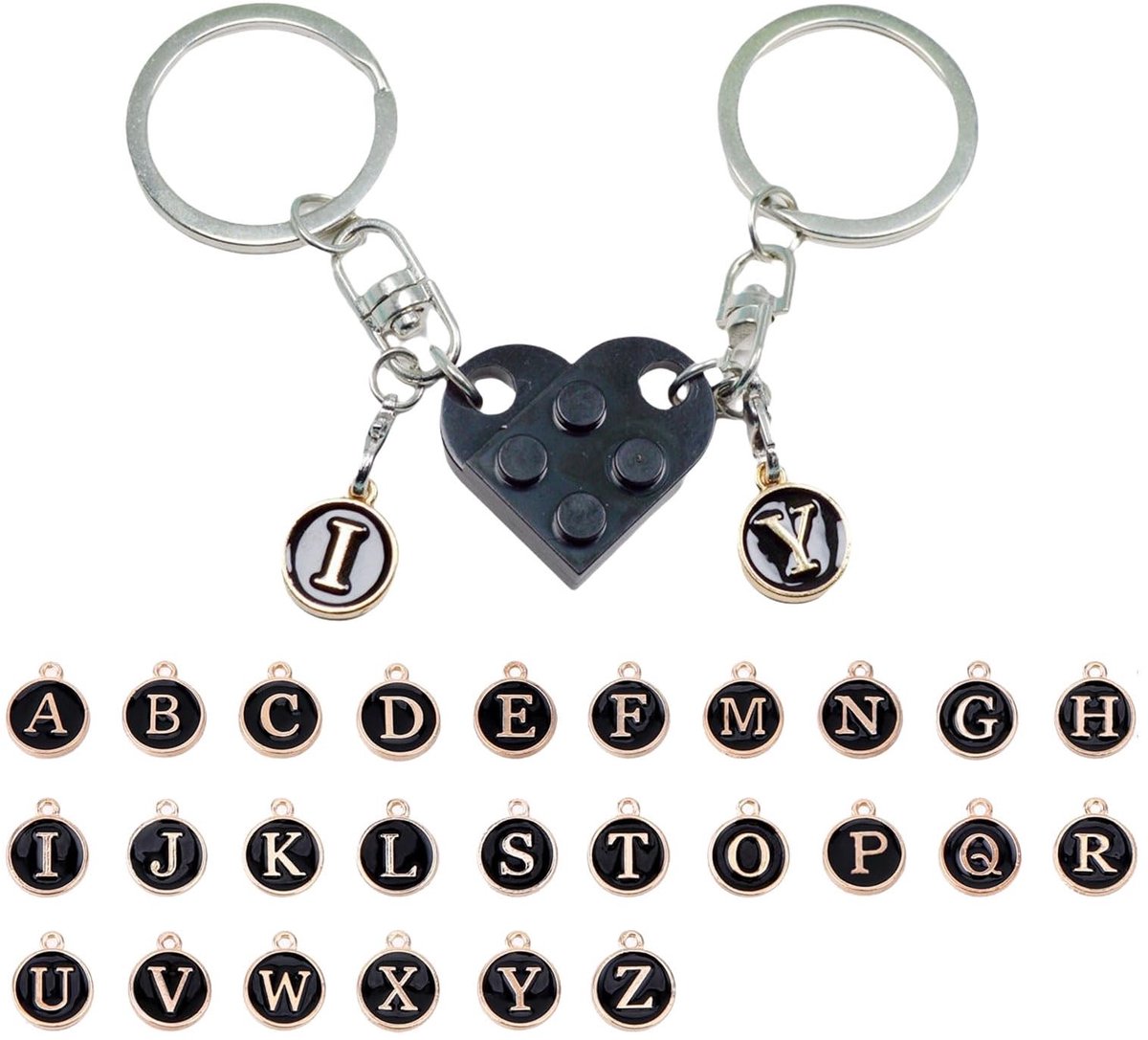 Dailygoody - Gepersonaliseerde hartsleutelhanger - Voor koppels - Perfect Valentijnsdagcadeau - Bijpassend paar - Uniek en liefdevol - Voor vrien