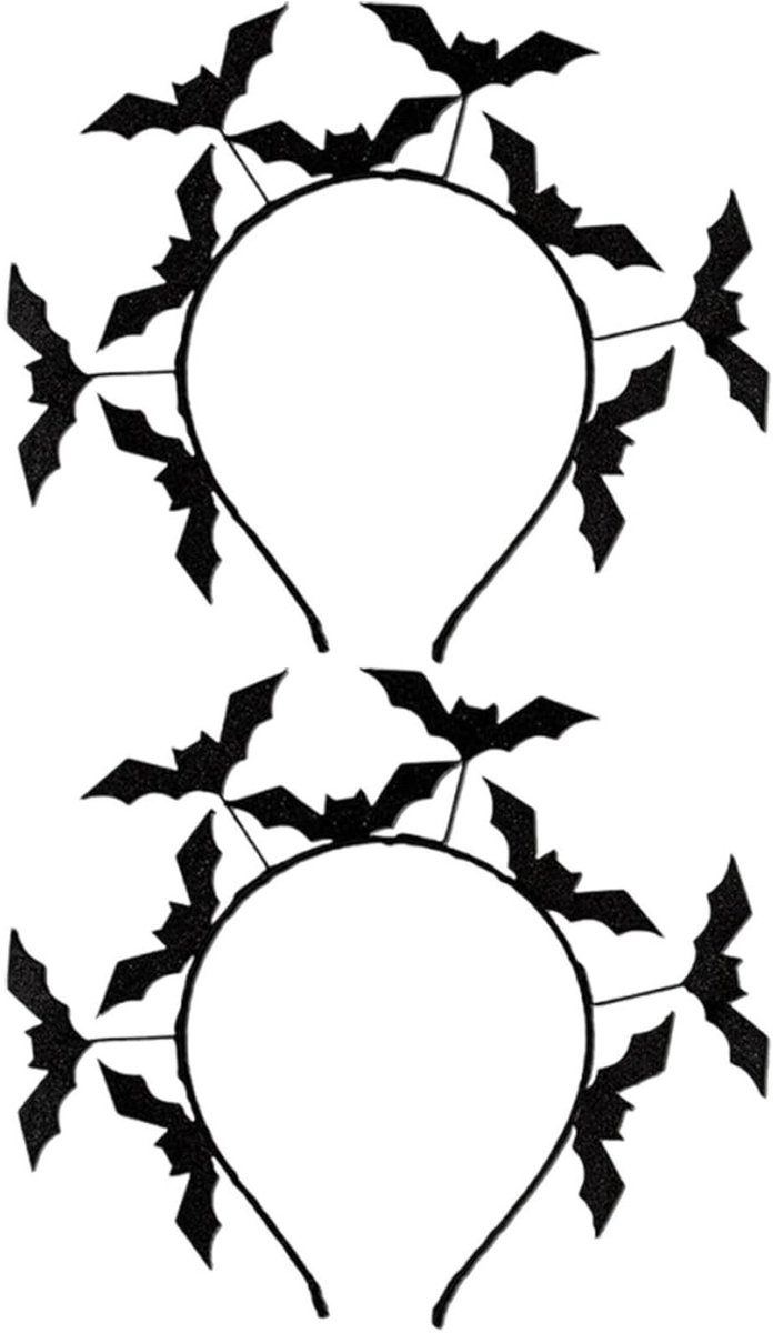 Zwarte glanzende vleermuisoor-hoofdband - Perfect voor Halloween, kostuumfeesten en evenementen, 2 stuks
