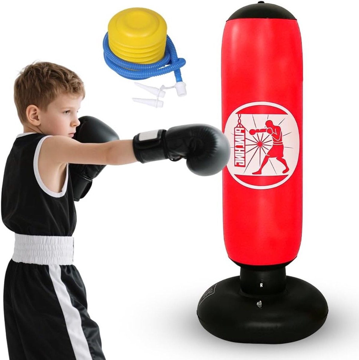 Opblaasbare staande bokszak voor kinderen van 160 cm - Perfect cadeau voor jongens en meisjes, stimuleert sportiviteit en zelfvertrouwen
