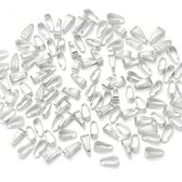 Zilverkleurige hanger klemmen sieraad sluitingen 4x8mm set 200 stuks voor ketting en hanger bevestiging DIY sieraden accessoires