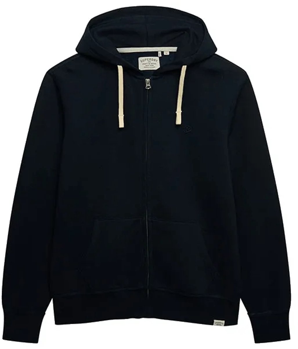 Superdry Monogram Geborduurde Zip Hoodie Heren Hoodies Blauw