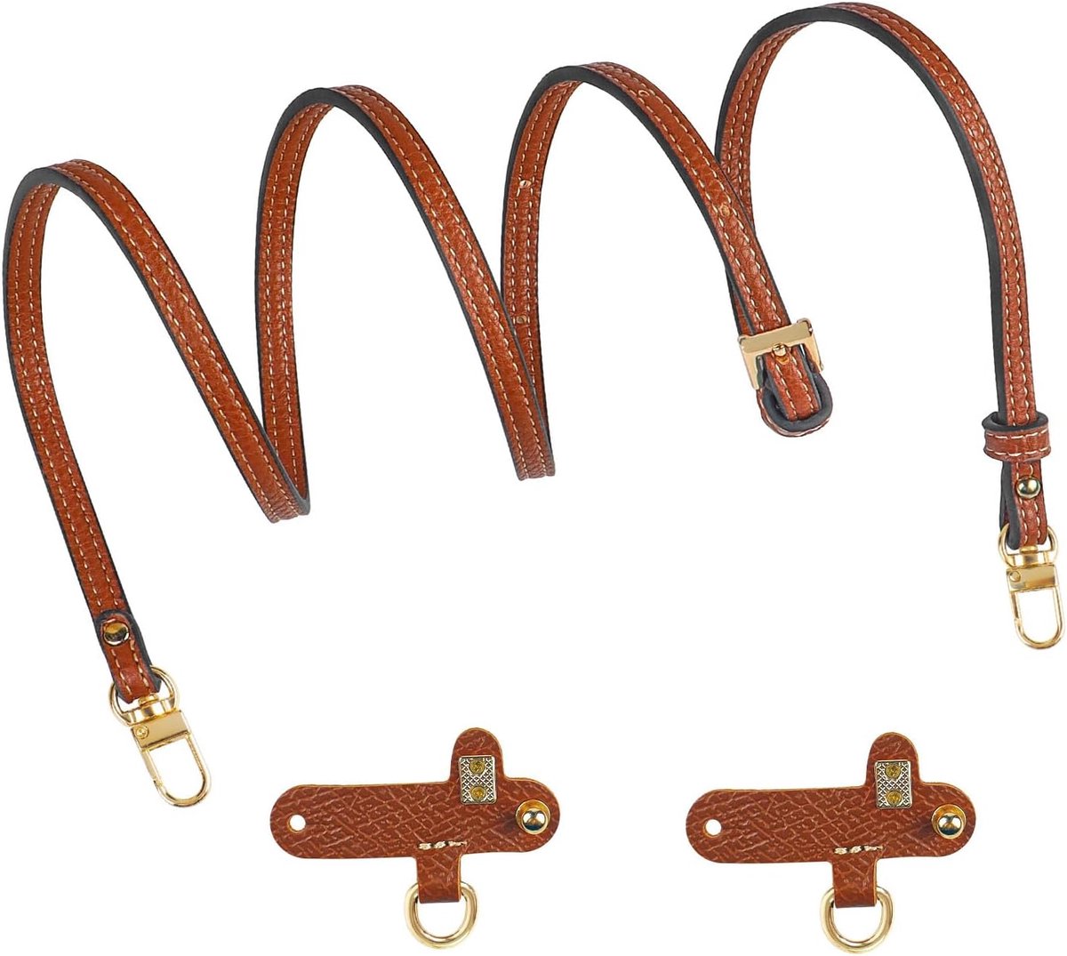 Dames Schouderriem - Rundersplitleder Verstelbaar - 1 Stuk 0,9 cm Breed - Zonder Gaten Te Ponsen - Voor Handtassen En Crossbody Tassen - Bruin