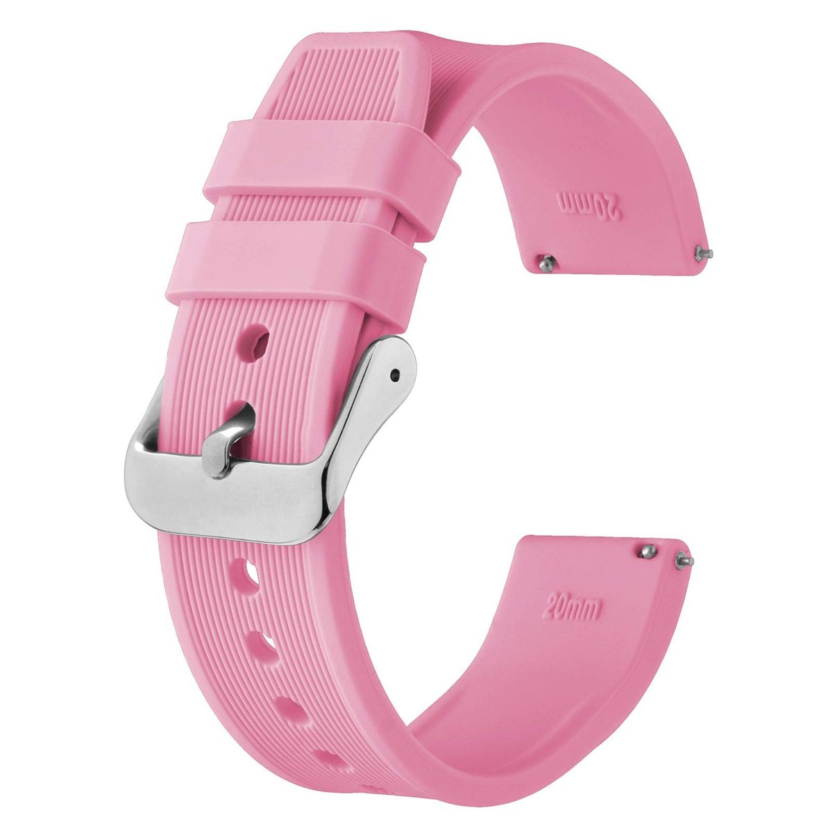 Virtubuy - Silicone Horlogeband - Quick Release Rubber - Comfortabel en Duurzaam - Roze - Vervangende Band - Geschikt voor Mannen en Vrouwen - 18mm ...