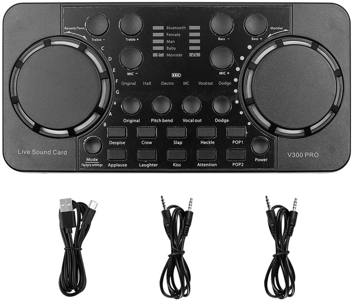 Allecto - V300 Pro Live Streaming Geluidskaart - Bluetooth Geluidskaart - Ruisonderdrukking - Geschikt voor Livestreaming en Karaoke - Audio Mixer ...