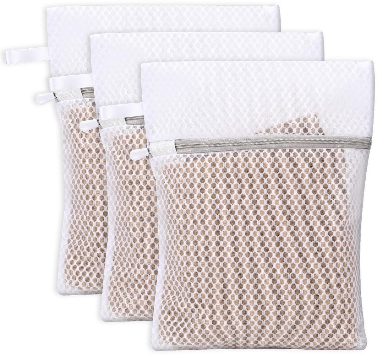 MTTProducts - Mesh Waszakken - Delicate Waszakken - Hanglus - Lichtgrijs - Waszakken voor Ondergoed - Ideaal voor Babykleding en Sokken