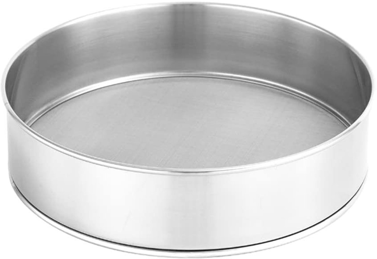 Roestvrijstalen Meelzeef - Handmatig Rond Rooster 15 cm voor Meel, Suiker en Pasta