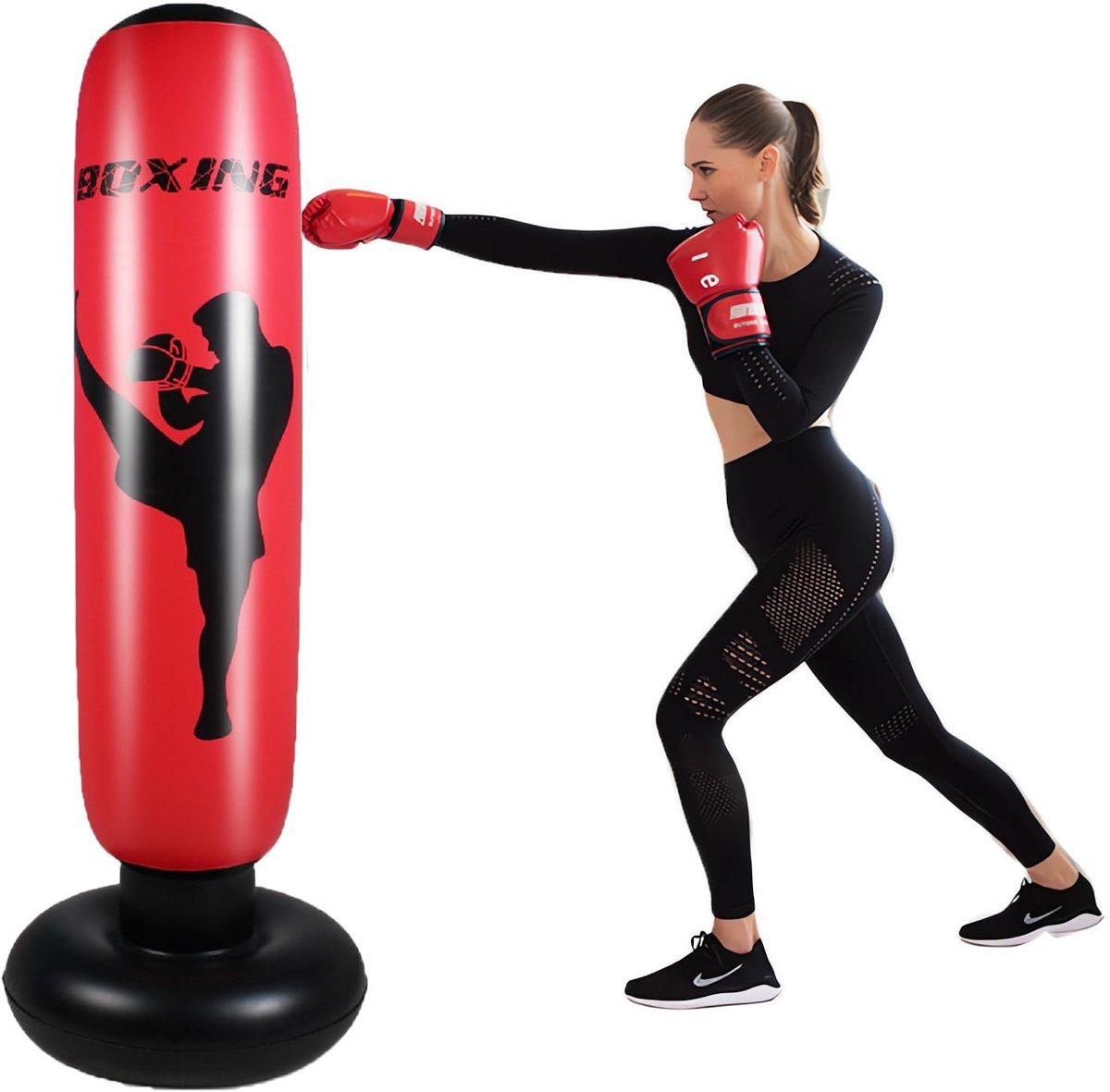 MTTProducts - Vrijstaande Bokszak - Heavy Duty - Ideaal voor Kickboksen - Geschikt voor Volwassenen en Tieners - Perfect voor Thuistraining