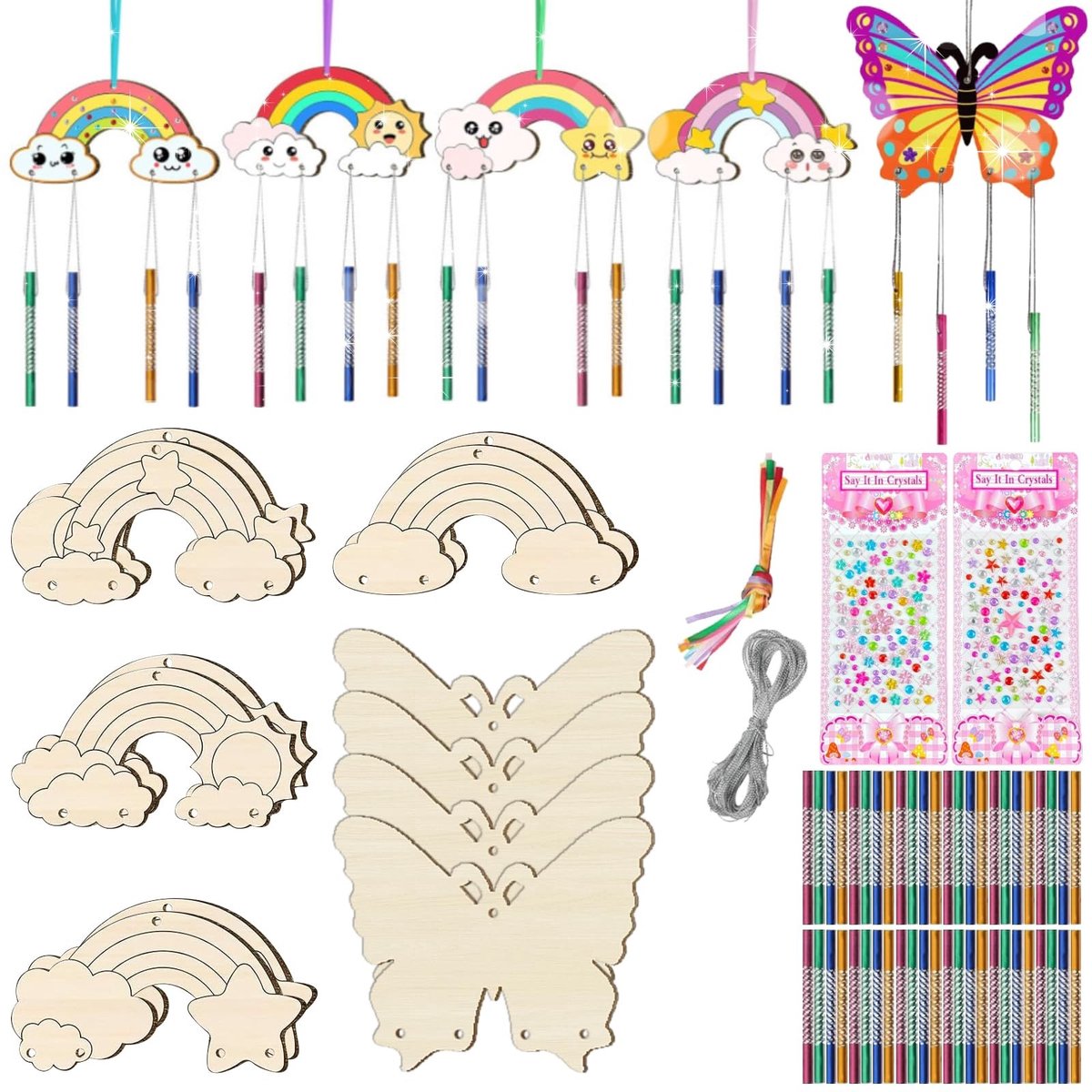 NTHProducts - Wind Chime Kit - DIY Wind Chimes - Creatief Speelgoed - Multicolor - Kinderen - Feestelijke Decoratie