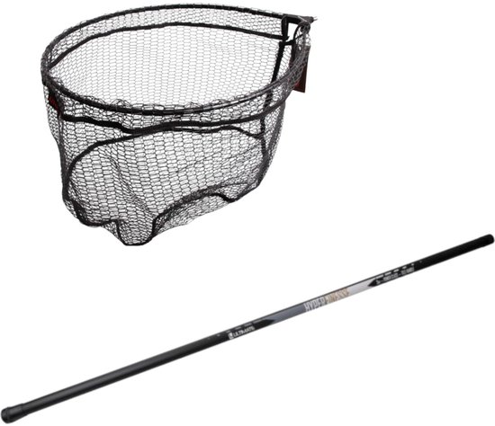 Visnet met zwarte steel, "ULTIMATE" en "HYPER FINESSE" tekst.
