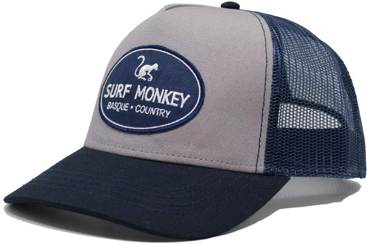 Surf Monkey - Trucker Cap - 5 Panel - One Size - Snapback - Blauwgrijs