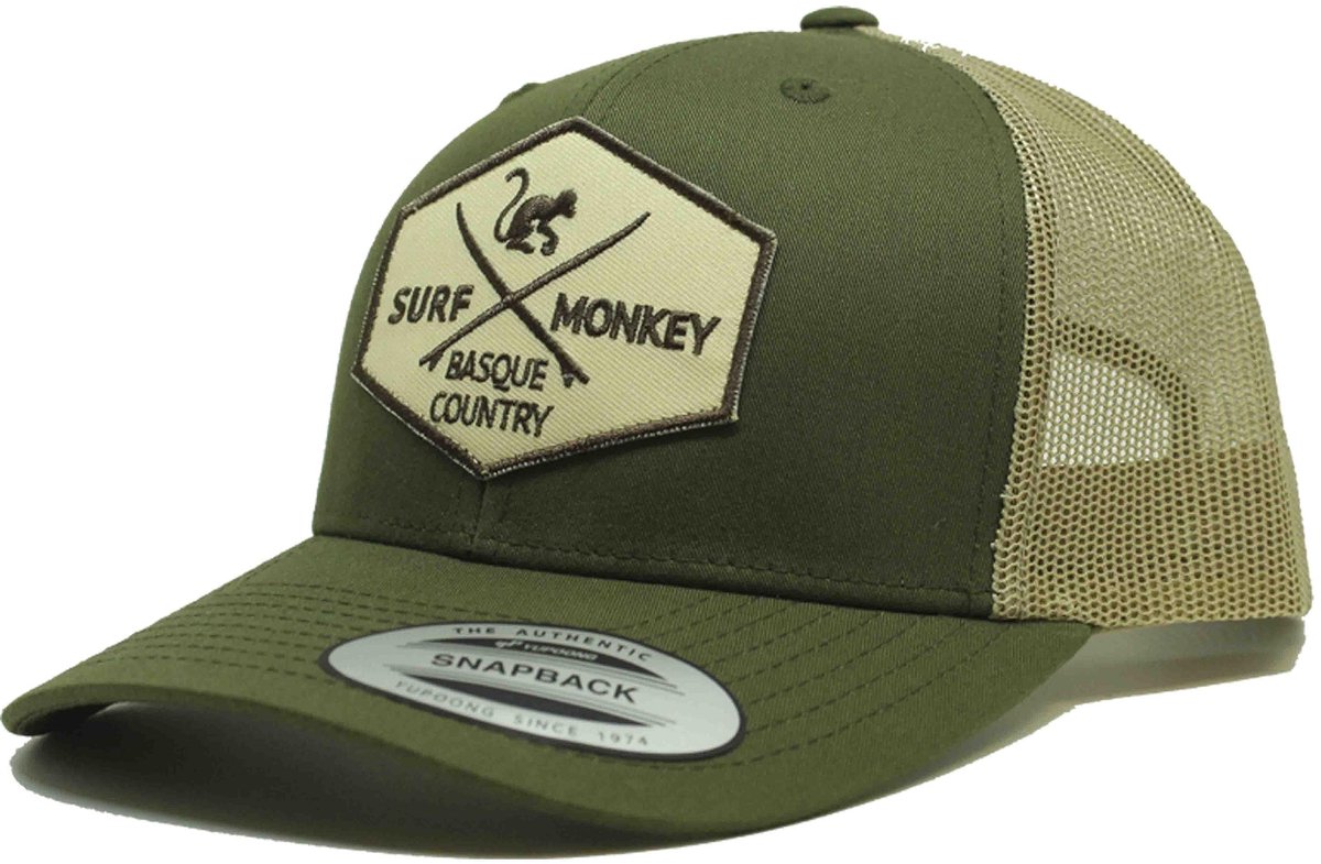 Surf Monkey - Trucker Cap - 6 Panel - One Size - Snapback - Groente