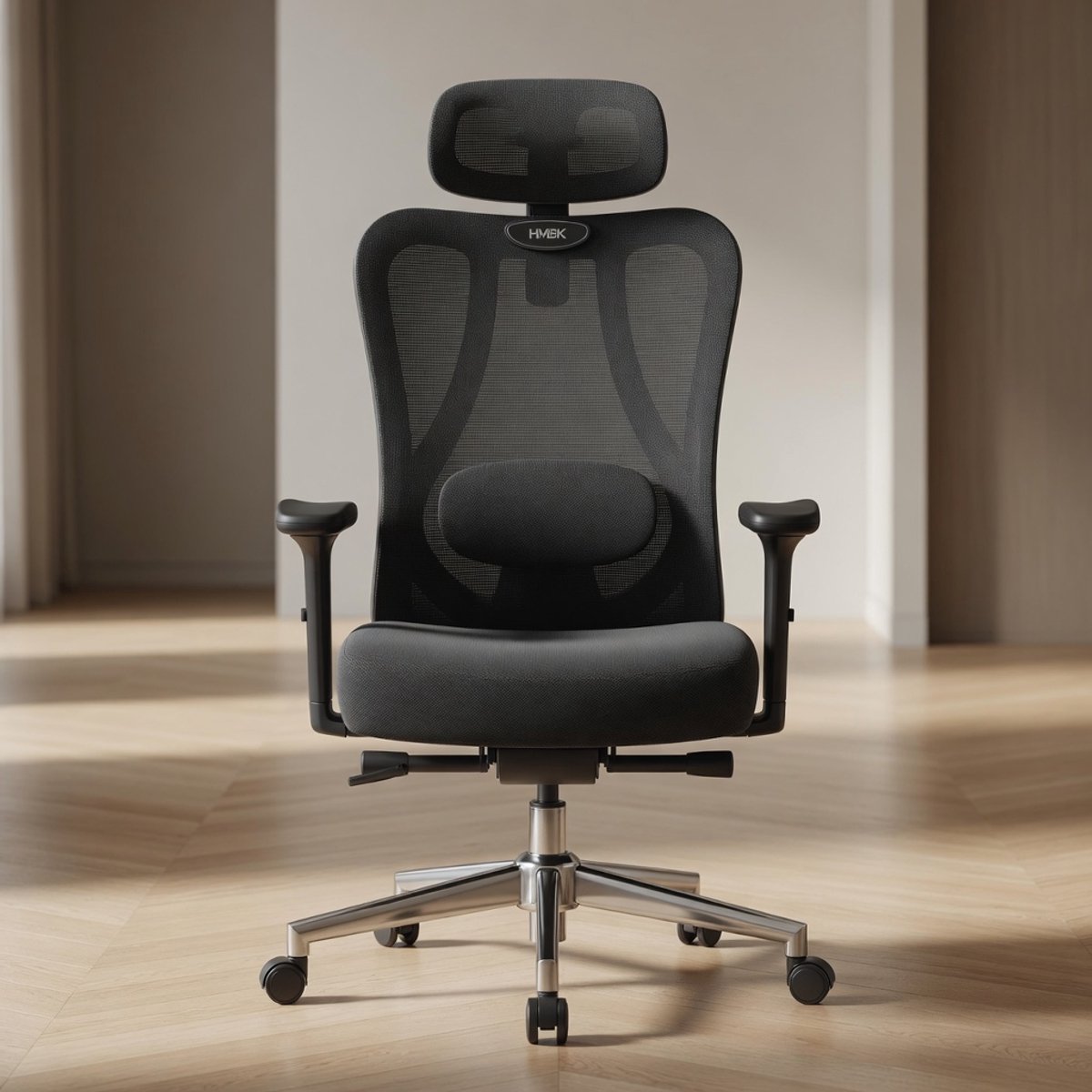 Luxe Ergonomische Bureaustoel met Hoofdsteun - Zwart - Hoofdsteun Lendensteun – Verstelbare Rugleuning - Medahomestore