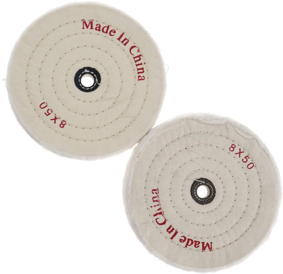 ONF3 - Polijstwiel - Polijsten en schuren - 8 inch formaat - Stofdoek en katoen - Voor metaal en keramiek - Geschikt voor bench grinders